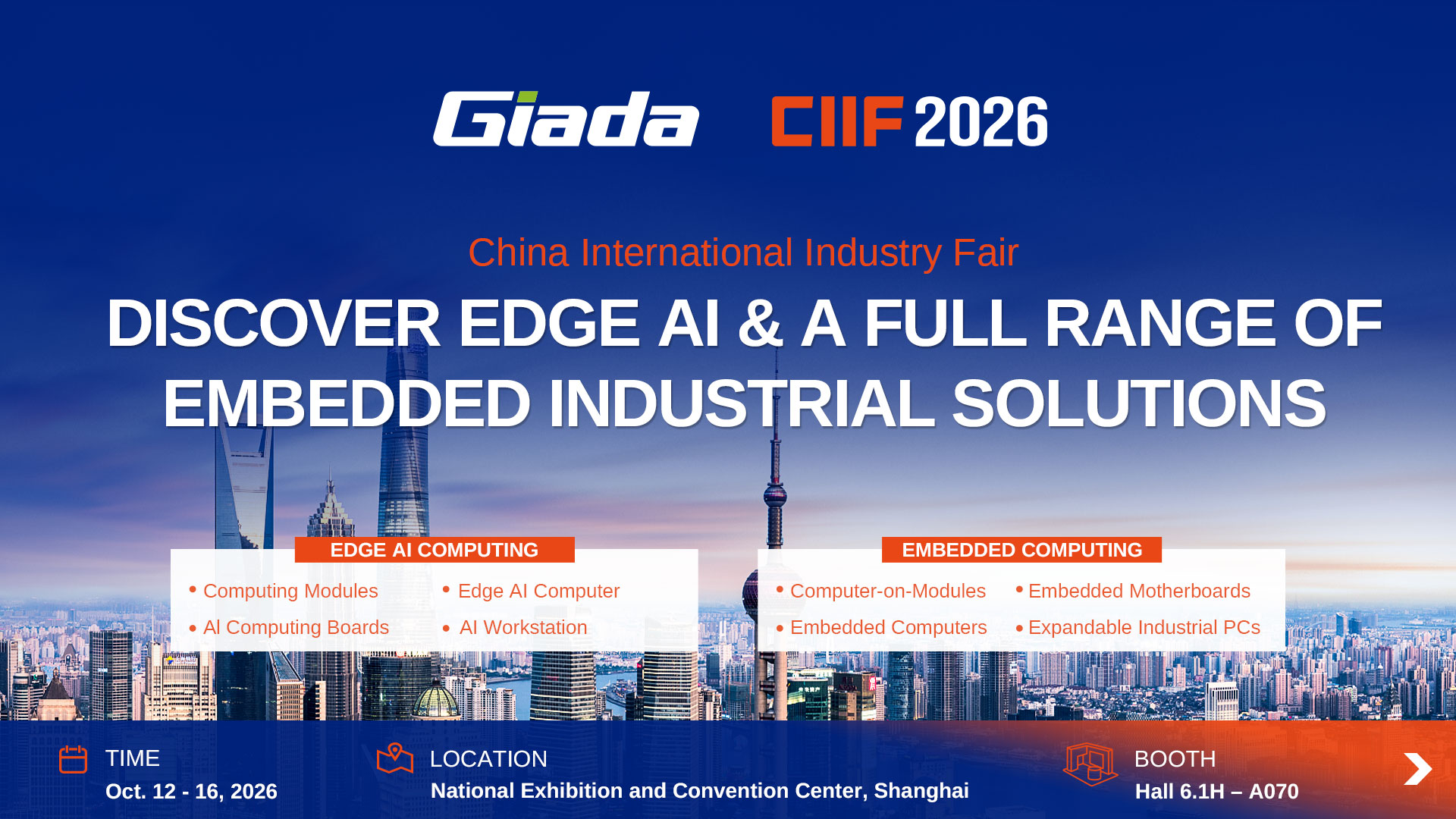 Giada to Showcase Edge AI Computing and Embedded Industrial Solutions at CIIF 2026